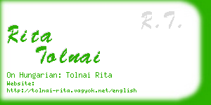 rita tolnai business card